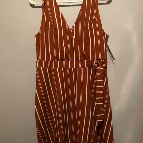 Brown striped wrap dress - Picture 1 of 1
